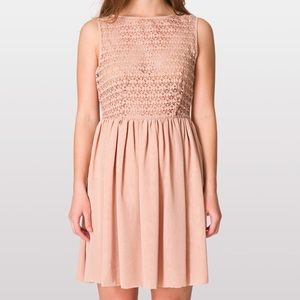 Beige American Apparel lace top chiffon dress ✨✨